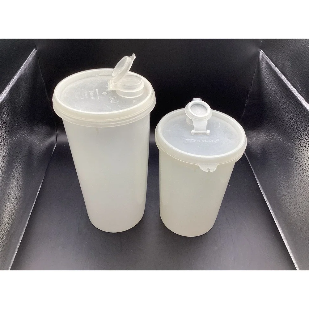 Vtg Tupperware Millionaire Line 2-Lidded Containers w/ Pour Spouts- 4 & 5 Cups